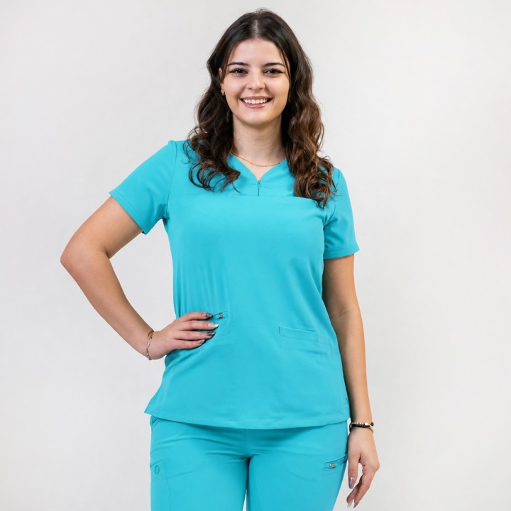 Bluza medicala Lotus Flex, stretch, sea frost, RTS-NP10 - imagine 1