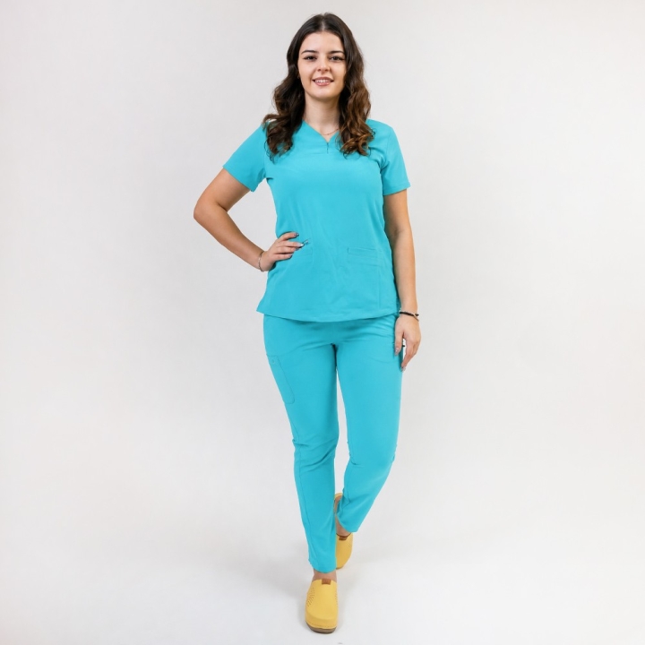 Costum medical Lotus Flex, stretch, sea frost, RTS-NP10 RTS-SP3 - imagine 2