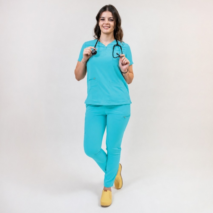 Costum medical Lotus Flex, stretch, sea frost, RTS-NP10 RTS-SP3 - imagine 1