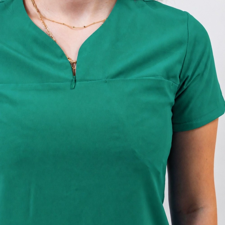 Bluza medicala Lotus Flex, stretch, verde Hunter deschis, RTS-NP10 - imagine 3