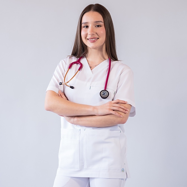 Bluza medicala Lotus Flex, stretch, alb, TS-NP16 - imagine 3