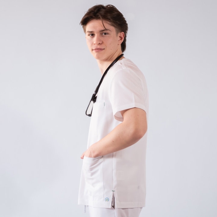 Bluza medicala Lotus Flex, stretch, alb, TS-NP16 - imagine 5
