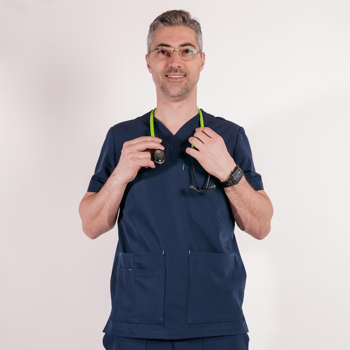 Bluza medicala Lotus Flex, stretch, bleumarin, TS-NP16 - imagine 2