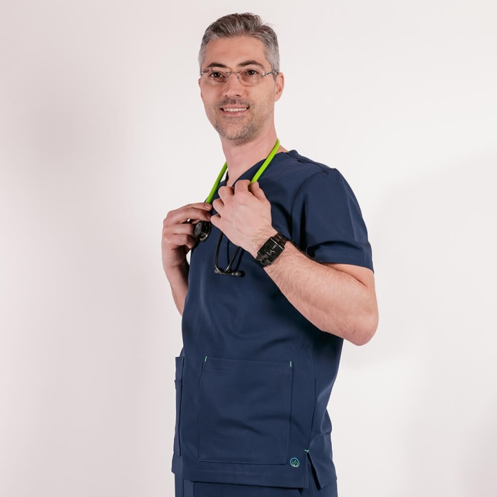 Bluza medicala Lotus Flex, stretch, bleumarin, TS-NP16 - imagine 3