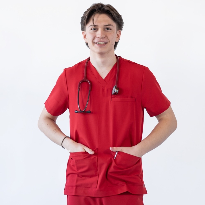 Bluza medicala Lotus Flex, stretch, rosu, TS-NP16 - imagine 6