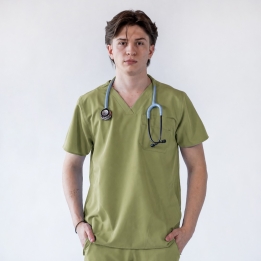 Bluza medicala Lotus Flex, stretch, verde olive, RTS-NP23