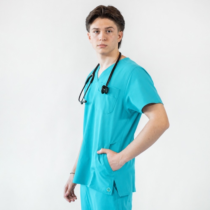 Bluza medicala Lotus Flex, stretch, sea frost, RTS-NP23 - imagine 2