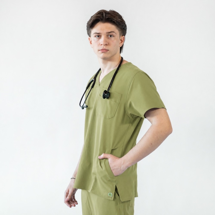 Costum medical Lotus Flex, stretch, verde olive, RTS-NP23 RTS-SP3 - imagine 3