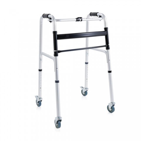 Cadru de mers pliabil cu 4 roti si frana - RP741