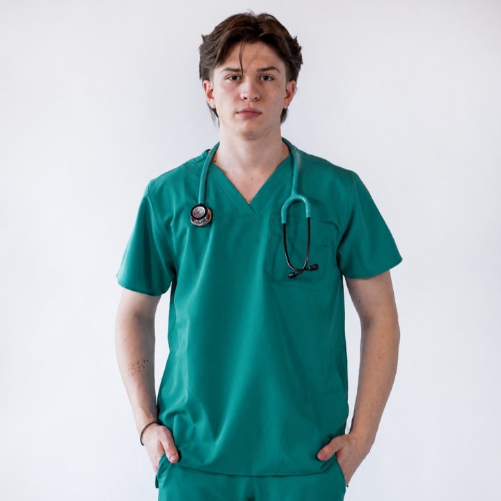 Costum medical Lotus Flex, stretch, verde Hunter deschis, RTS-NP23 RTS-SP3 - imagine 2