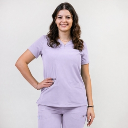 Bluza medicala Lotus Flex, stretch, mov deschis, RTS-NP10