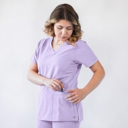 Bluza medicala Lotus Flex, stretch, mov deschis, RTS-NP24
