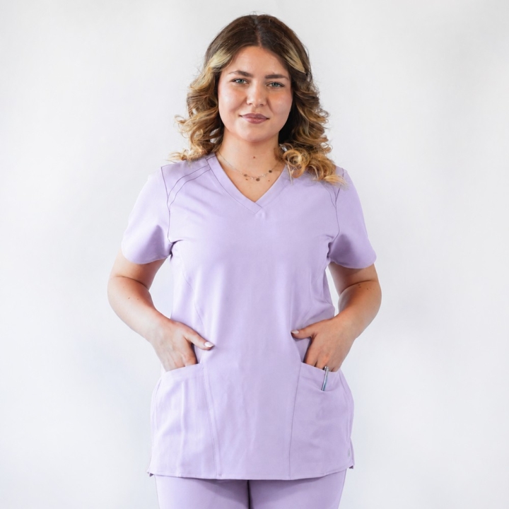 Costum medical Lotus Flex, stretch, mov deschis, RTS-NP24 RTS-SP6 - imagine 2