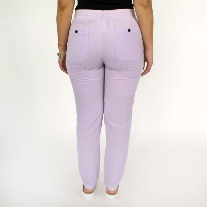 Pantaloni medicali Lotus Flex, stretch, cu snur, mov deschis, RTS-SP3 - imagine 4