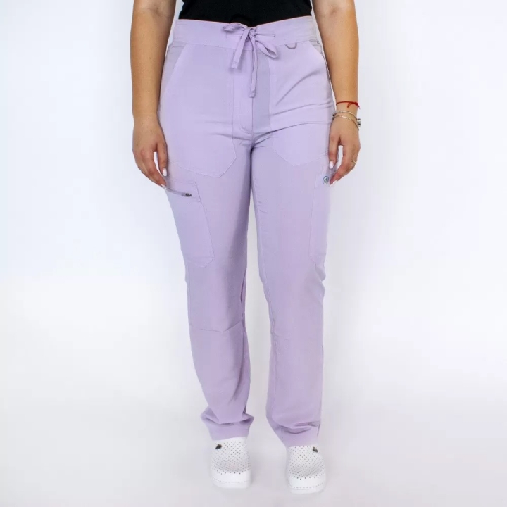 Pantaloni medicali Lotus Flex, stretch, cu elastic si snur, mov deschis, RTS-SP6 - imagine 1
