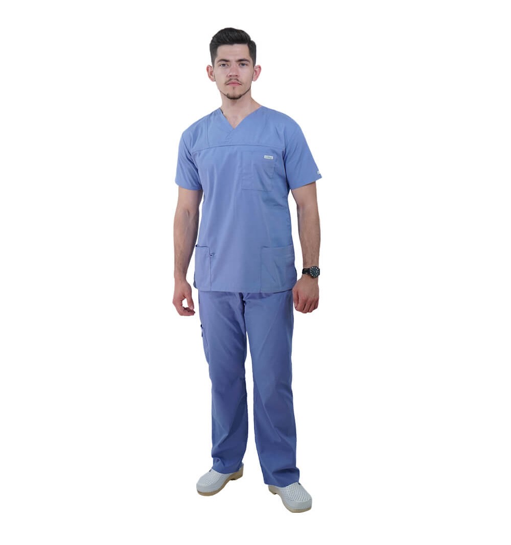 Costum medical Lotus 1, Basic 1, albastru ciel