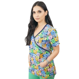 Bluza medicala imprimata Lotus, Tomcat
