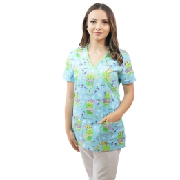 Bluza medicala imprimata Lotus, Flurry Frog