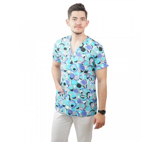 Bluza medicala imprimata Lotus 1, Geometry Fun