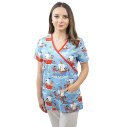 Bluza medicala imprimata Lotus 1, Pirate
