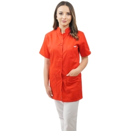 Bluza femei cu guler tunica, maneca scurta, Lotus 2