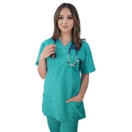 Costum medical Lotus 1, Basic 1, verde chirurgical