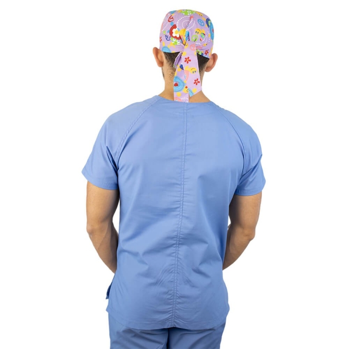 Costum medical unisex Lotus 4, Basic 2, albastru ciel - imagine 5