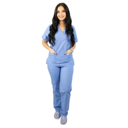 Costum medical LOTUS 4, unisex, albastru ciel