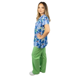 Bluza medicala imprimata Lotus, Dino City