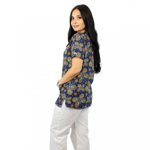 Bluza medicala imprimata Lotus 1, Tribal Butterfly
