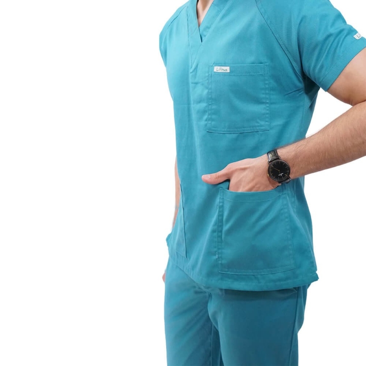 Costum medical Lotus 2, Basic 2, turcoaz deschis - imagine 3