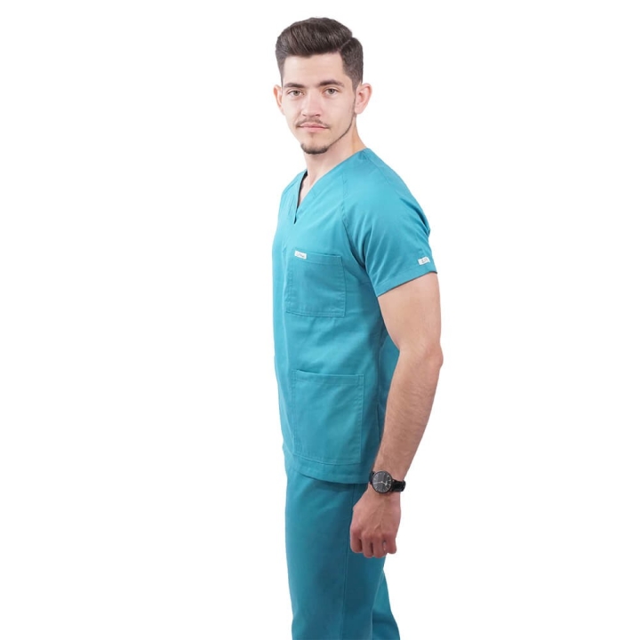 Costum medical Lotus 2, Basic 2, turcoaz deschis - imagine 1