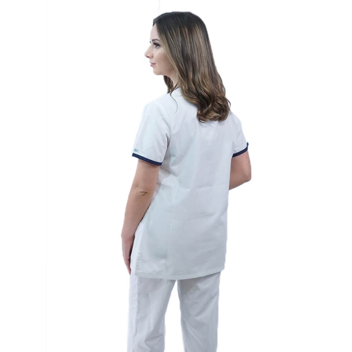 Costum medical Lotus 1, LK182 mock, alb - imagine 2
