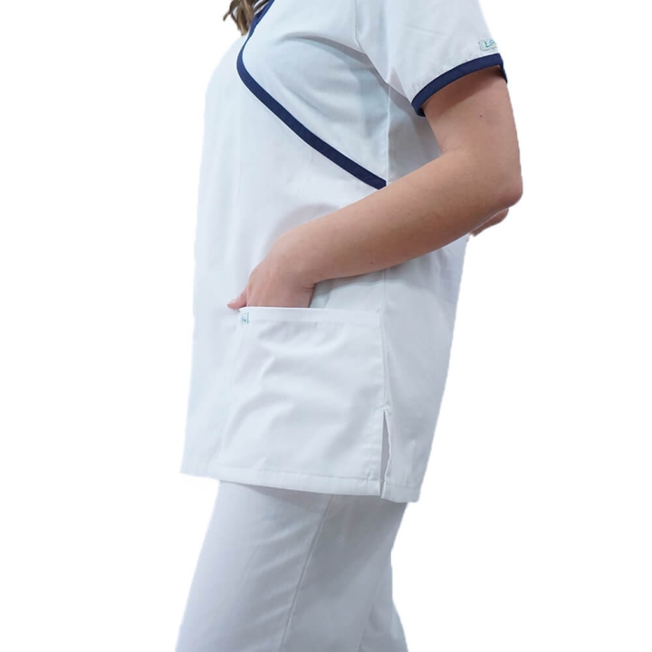 Costum medical Lotus 1, LK182 mock, alb - imagine 4